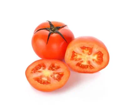 Fresh tomatoes on white background Stock Photos