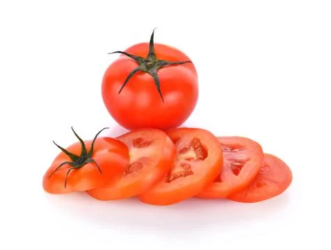 Fresh tomatoes on white background Stock Photos
