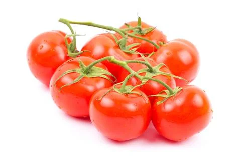 Fresh tomatoes on a white background Stockfoto's