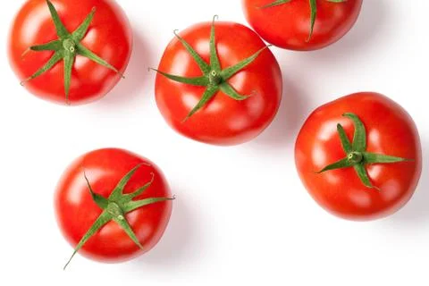 Fresh Tomatoes on White Stock Photos