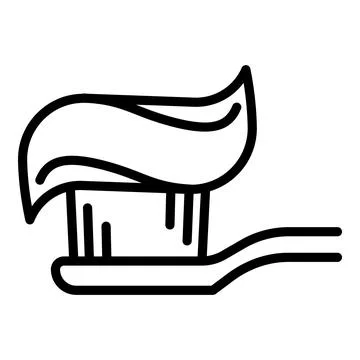 Fresh toothpaste icon, outline style Stock Illustration