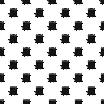 Fresh tree stump pattern seamless vector Illustrazione stock