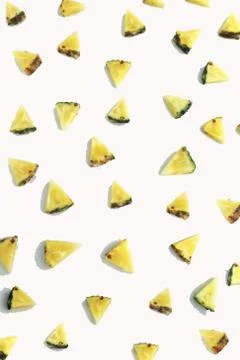 Fresh   triangular piece of pineapple Stock Photos