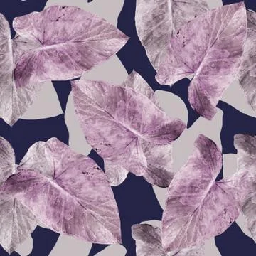 Fresh tropical  leaf seamless pattern design 스톡 일러스트