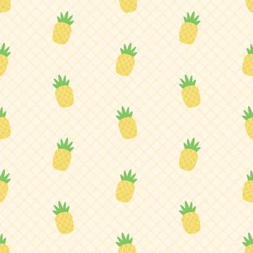 Fresh Tropical Pineapple Seamless Pattern Stock Illustration