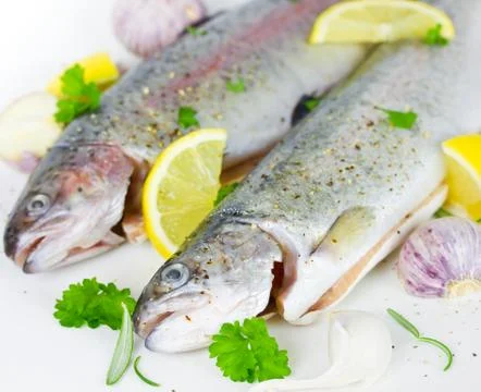Fresh trout Foto stock