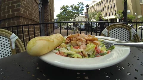 Fresh Tuna Salad with Bread Stock Footage 58784311