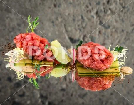 Fresh tuna tartar Stock Photos
