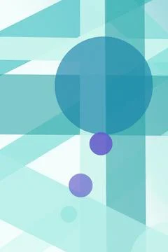A fresh turquoise composition features layered rectangles, triangles, and f.. Illustrazione stock