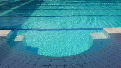 Fresh Turquoise Swimming Pool Surface Ripple Clear Water Outdoor Summer Vacation Stock Footage 316532991