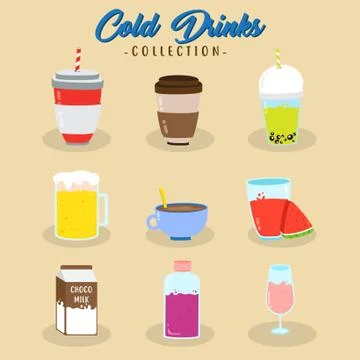 Fresh various cold drink vector design collection Stock Illustration