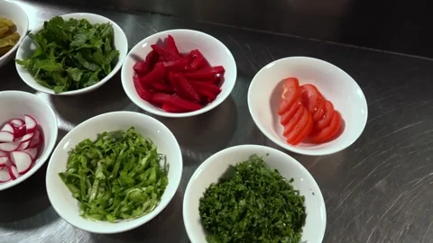 Fresh Vegetable Arrangement Video stock 318303833