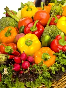 Fresh vegetable basket close up Stock Photos
