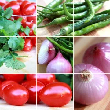 Fresh vegetable collage Stock Photos