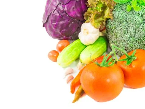 Fresh vegetable isolated on a white background Stock Photos