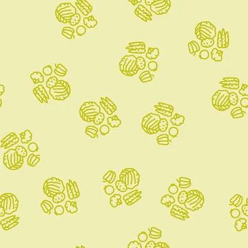 Fresh vegetable line seamless pattern Stock Illustration