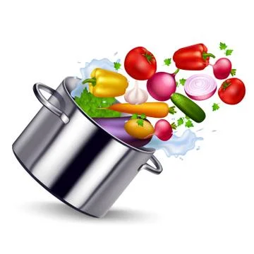 Fresh Vegetable In Metal Pan Stock Illustration