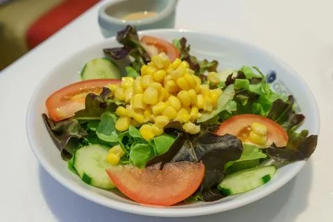 Fresh vegetable salad with corn Stock Photos