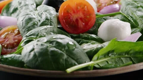 Fresh vegetable salad Stock Footage 130876569