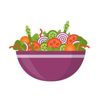 Fresh vegetable salad Stock Illustration
