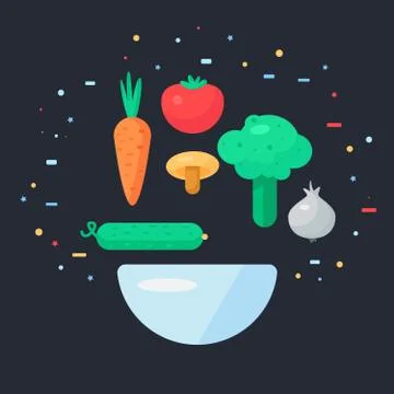 Fresh Vegetable Salad Stock Illustration