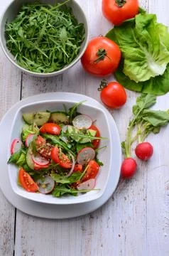 Fresh vegetable salad Stock Photos