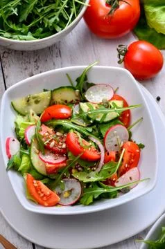 Fresh vegetable salad Stock Photos