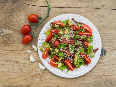 Fresh vegetable salad Stock Photos