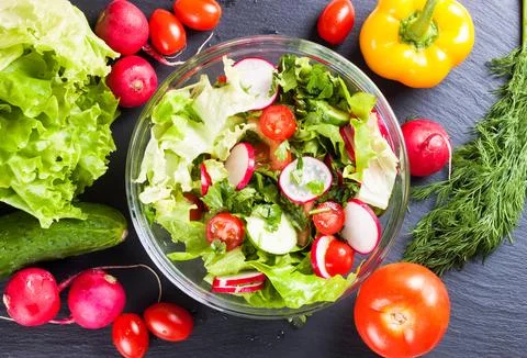 Fresh vegetable salad Stock Photos