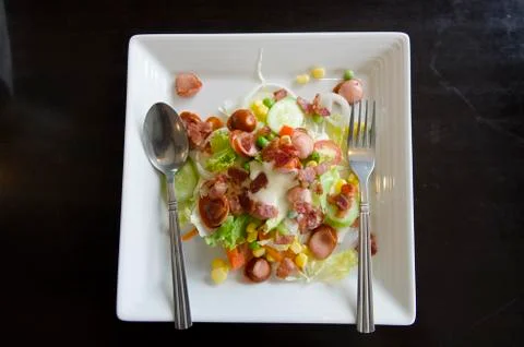 Fresh vegetable salad,close-up Stock Photos