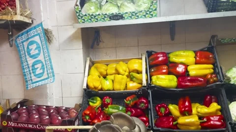 Fresh Vegetable Selection at a Naples Market Stock Footage 274775262