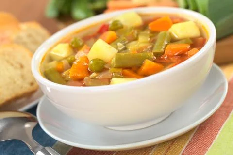 Fresh vegetable soup Stock Photos