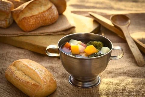 Fresh vegetable soup Stock Photos