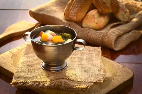 Fresh vegetable soup Stock Photos