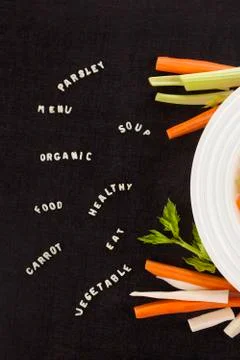 Fresh vegetable soup Stock Photos