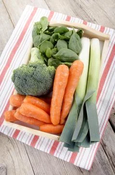 Fresh vegetable on a tray Stock Photos