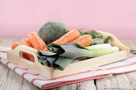 Fresh vegetable on a tray Stock Photos