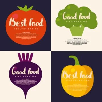 Fresh vegetables, background for menu or poster. Stock Illustration