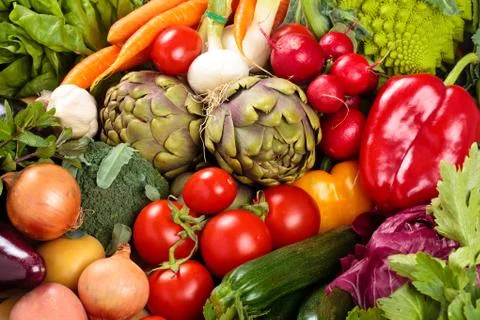 Fresh vegetables background. Stock Photos