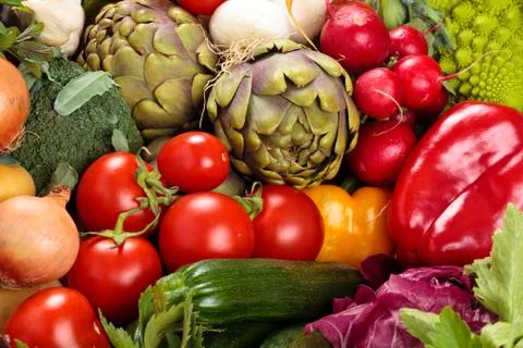 Fresh vegetables background. Stock Photos
