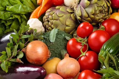 Fresh vegetables background. Stock Photos