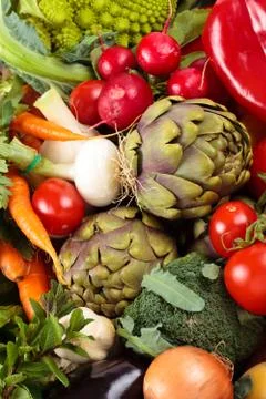 Fresh vegetables background. Stock Photos