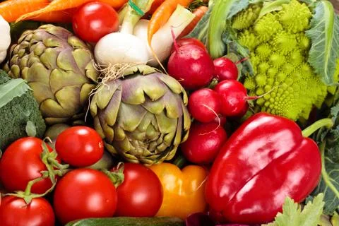 Fresh vegetables background. Stock Photos