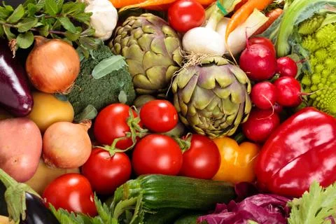 Fresh vegetables background. Stock Photos