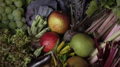 Fresh vegetables in a basket, Edensor, Derbyshire, England, United Kingdom Stock Footage 287250153