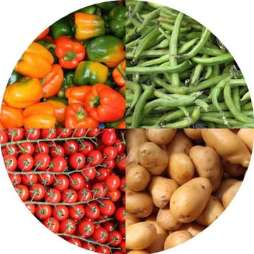 Fresh vegetables collage Stock Photos