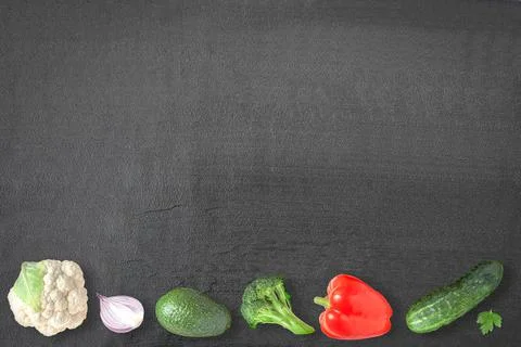 Fresh vegetables on a dark background Stock Photos