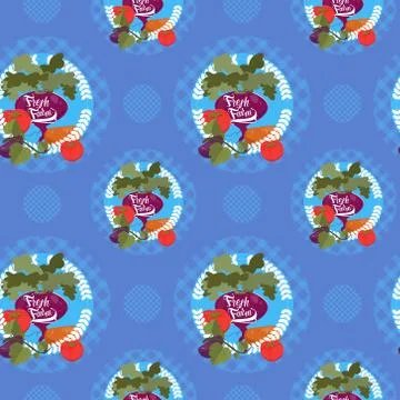 Fresh Vegetables Farming Seamless Pattern Stock-Illustration