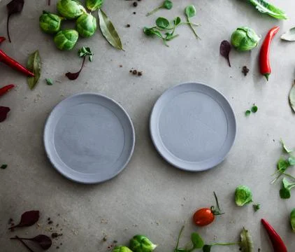 Fresh vegetables flatlay overhead frame. Stock Photos