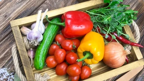 Fresh vegetables 스톡 동영상 87567916